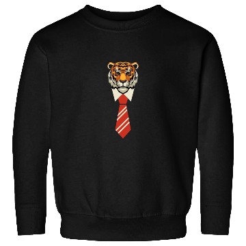 Discover Orange Red Beige Colorful Tiger With Tie Sweatshirts