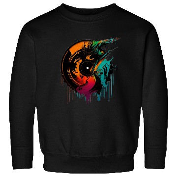 Discover Coolest Retro Vinyl Melted Record Music Splash Art Sweatshirts