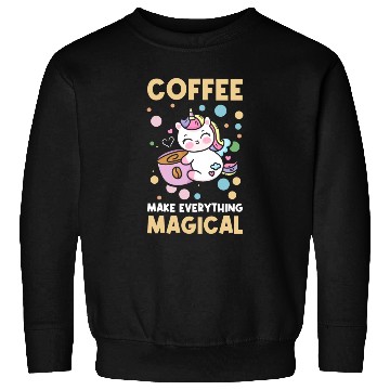 Discover Pink Magical Unicorn Caffeine Coffee Lover Sweatshirts