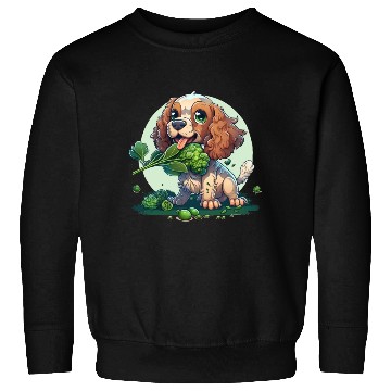 Discover Cute dog eats green broccoli vegetables Sweatshirts