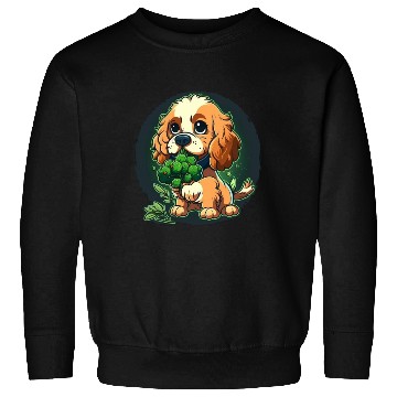 Discover Cute dog eats green broccoli vegetables Sweatshirts