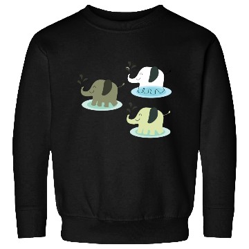 Discover Three elephants spraying water Sweatshirts