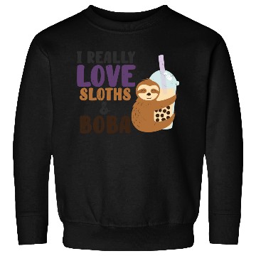 Discover Cute Lazy Sloth Boba Tea Sweet Bubble Tea Sweatshirts