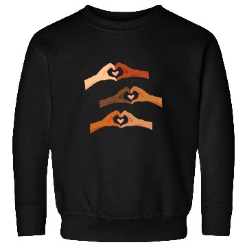 Discover Watercolor Multi Hands Making Hearts Sweatshirts