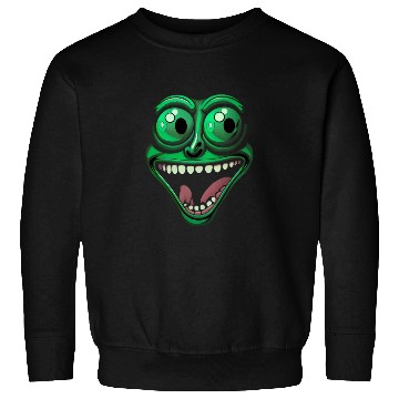 Discover Funny Green Crazy Face Eyes Game Gaming Sweatshirts