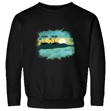 Discover Beach Sunset Watercolor Design Sublimation Art 2 Sweatshirts