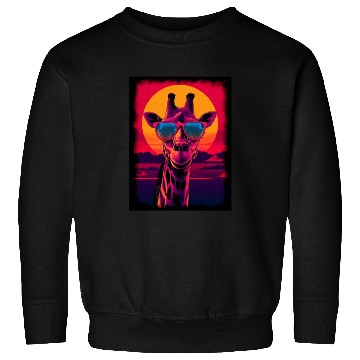 Discover 80s Synthwave Giraffe Sweatshirts