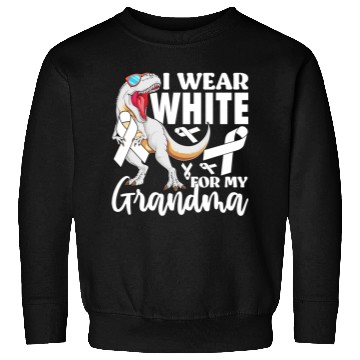 Discover I Wear White For My Grandma Lung Cancer Awareness Sweatshirts
