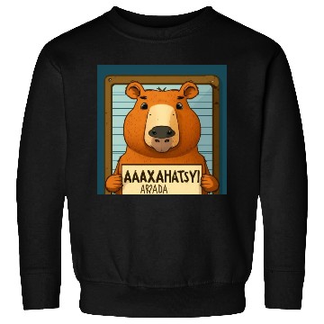 Discover Capybara Mugshot Outlaw: Wanted for 93 Felonies Na Sweatshirts