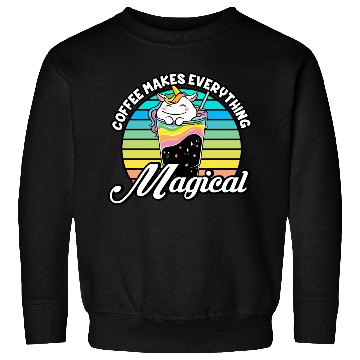 Discover Pink Magical Unicorn Caffeine Coffee Lover Sweatshirts