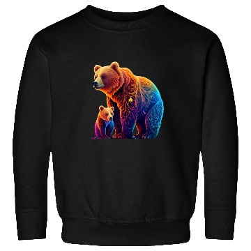 Discover Mother Bear and Cub Sublimation Graphic Wild 3 Sweatshirts