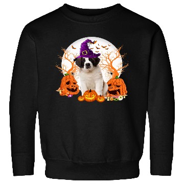 Discover Dog Halloween Saint Bernard Dog Jack O Lantern Sweatshirts