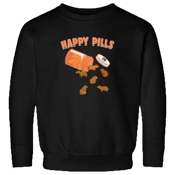 Discover Happy Pills Capybara Funny Capibara Lover Humor Sweatshirts