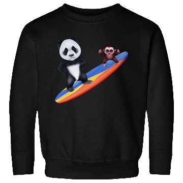 Discover Surfing panda and monkey Sweatshirts