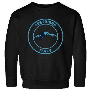 Discover Retro cool Skiing in Sestriere Italy Blue Sweatshirts