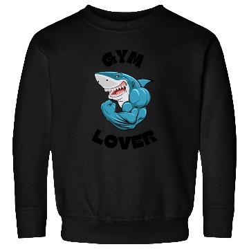 Discover Blue Illustrated Shark Gym Lover Sweatshirts