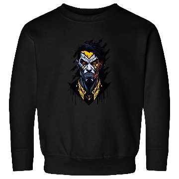 Discover Angry Warrior: Mysterious Comic Style Art Sweatshirts