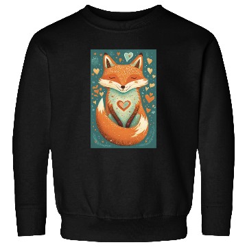 Discover fox forest animals love heart nature animal kid Sweatshirts