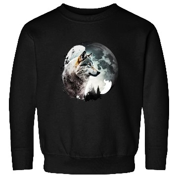 Discover Wolf Moonlight Forest Wild Werewolf Watercolor 1 Sweatshirts