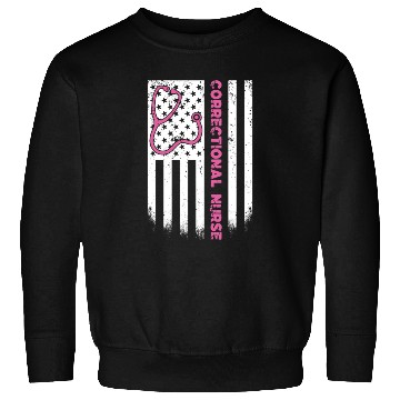 Discover Correctional Nurse American flag US Stethoscope Sweatshirts