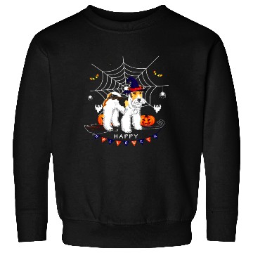 Discover Airedale Witch Pumpkin Kids Mens Womens Dog Lover Sweatshirts