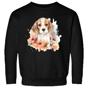 Discover Beagle Puppy Dog Watercolor Floral Sweatshirts