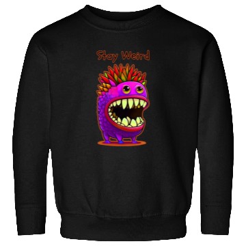 Discover Stay Weird Monster Doodle Violet Sweatshirts