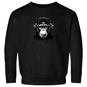 Discover Chimpanzee with Headphones Monkey Music DJ Sweatshirts