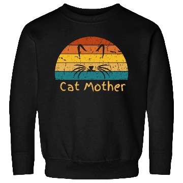Discover Cat Mother Funny Cat or Kitten Face Graphic Print Sweatshirts