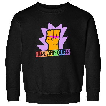 Discover Here And Queer LGBTQ Community Rainbow Pride Month Sweatshirts