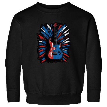 Discover Electric guitar in Union Jack flag colors Sweatshirts