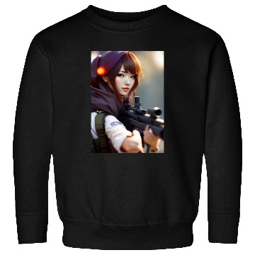 Discover A beautiful girl with a gun Sweatshirts