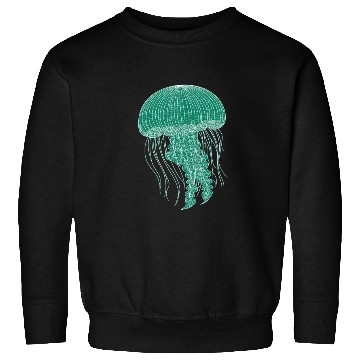 Discover Sea life, Green Jellyfish Sweatshirts