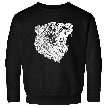 Discover Wild Bear's Head With Sharp Teeth Sweatshirts