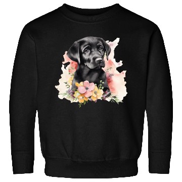 Discover Black Lab Dog Watercolor Floral Sweatshirts
