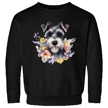 Discover Schnauzer Dog Watercolor Floral Sweatshirts
