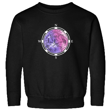 Discover Hiker Mountains Compass climbing Mountaineering Sweatshirts