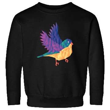Discover Polygon Shape Multi Colored Bird Pattern Nature Sweatshirts