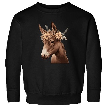 Discover Flower Crown Mule Floral Farm Animal Pet Sweatshirts