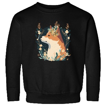 Discover Cute Shiba Inu Flower Crown Pet Dog Breed Puppy Wa Sweatshirts