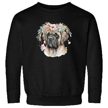 Discover Cute English Mastiff Flower Crown Pet Dog Breed Fl Sweatshirts