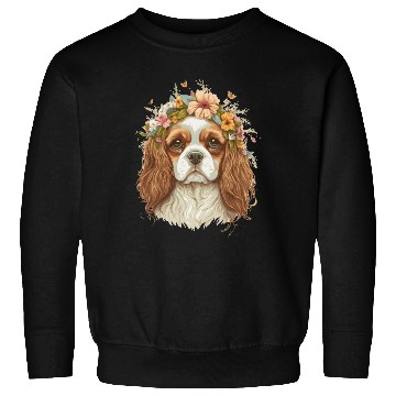 Discover Cavalier King Charles Spaniel Flower Crown Dog Flo Sweatshirts