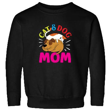 Discover Cat And Dog Mom Girl Cats Dogs Lover Sweatshirts