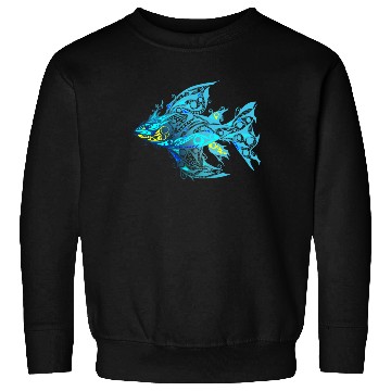 Discover Blue T Tattoo Fish music yellow Sweatshirts