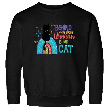 Discover Behind Every Strong Woman Is Her Cat Sweatshirts