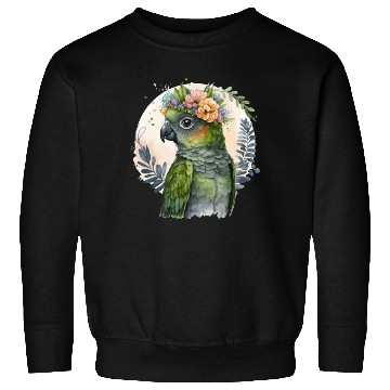 Discover Cute Conure Parrot Bird Flower Crown Pet Birds Sweatshirts