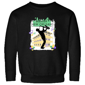 Discover Mardi Gras New Orleans Louisiana City Jazz Music Sweatshirts