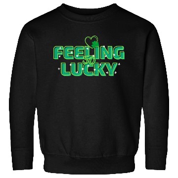 Discover Feeling Lucky Green Bright Bold Typography Sweatshirts