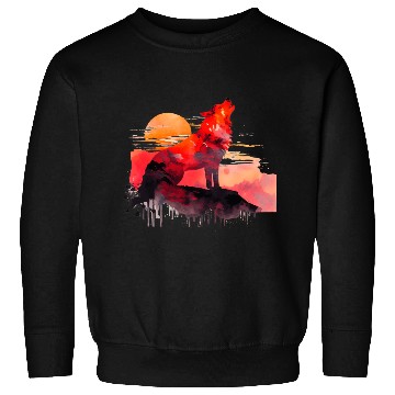 Discover Red Wolf Watercolor Portrait Sweatshirts
