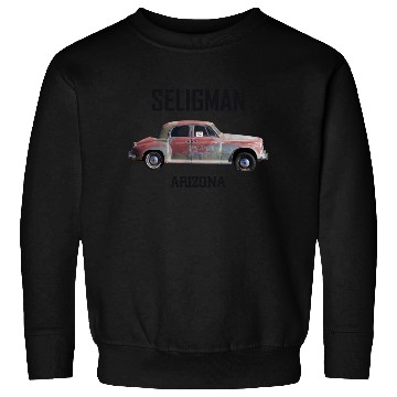 Discover Old car city of Seligman in Arizonna, US Route 66 Sweatshirts